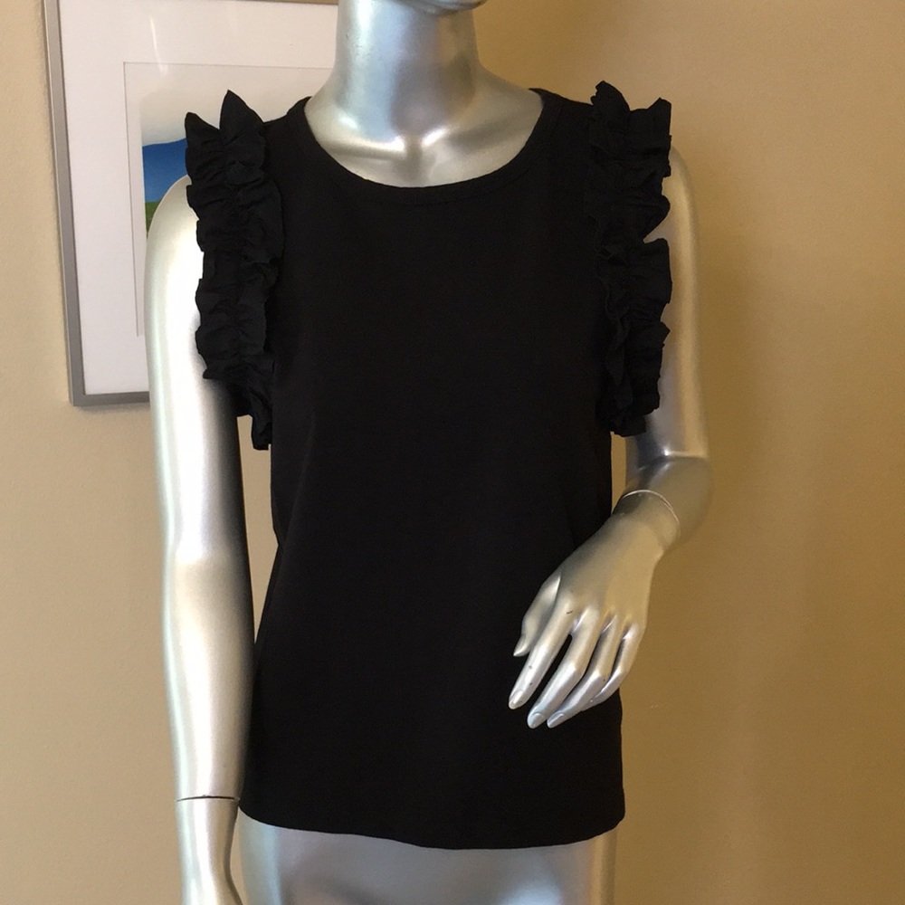 WHBM | Ruffle Trim Tank Color: black 🖤 - Picture 8 of 10
